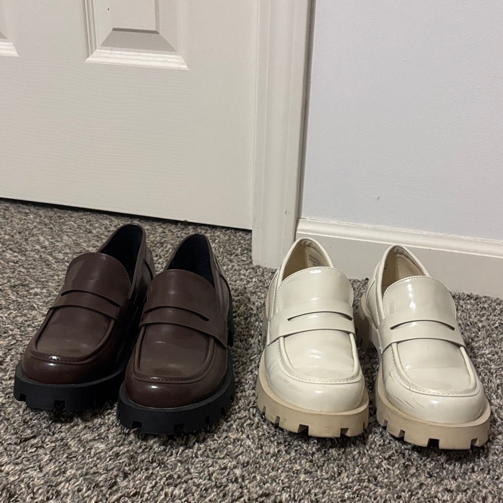 Dream Pairs women’s Dark Brown and Cream Loafers